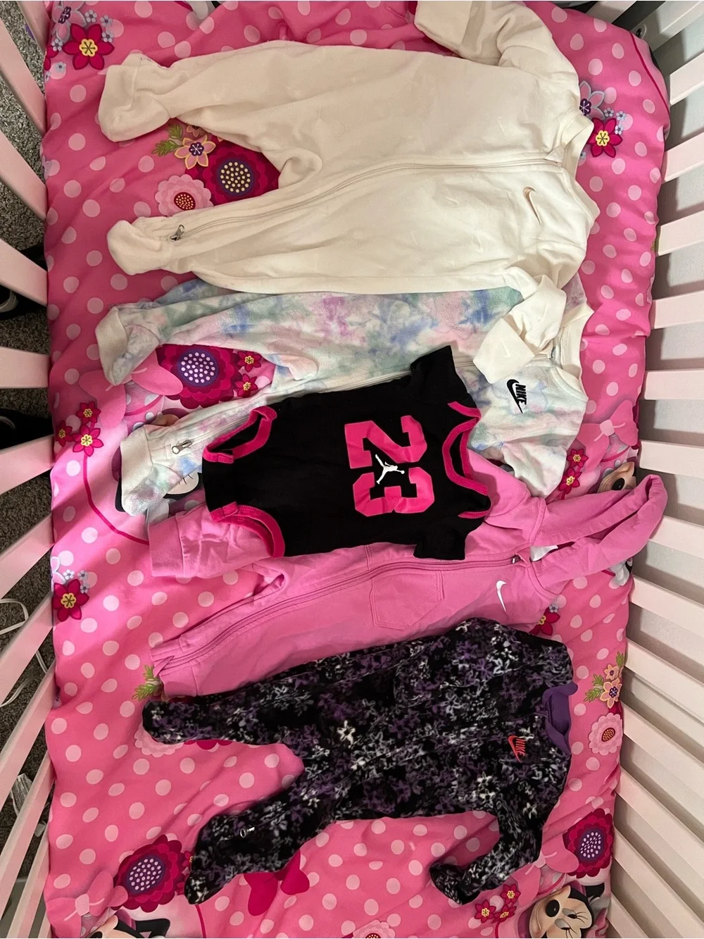 Nike Kids Mixed-Color Sleepwear Set with White, Pink, Black and Purple
